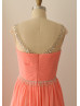 Beaded Ruched Chiffon Gorgeous Prom Dress